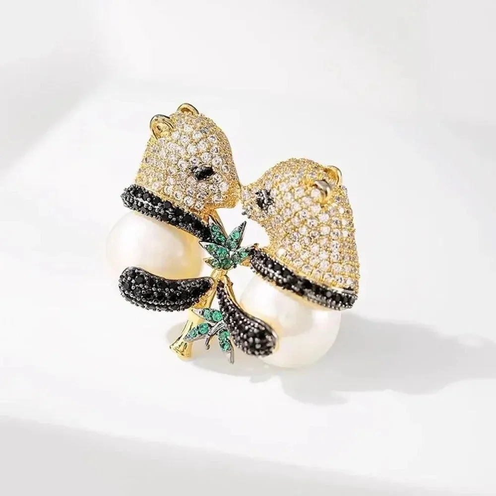 VQ Pandas Brooch